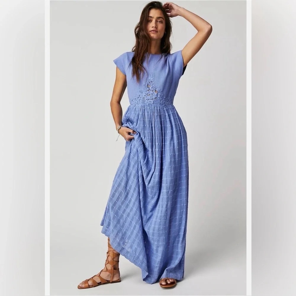 Like new free people serenity maxi dress - light blue/periwinkle